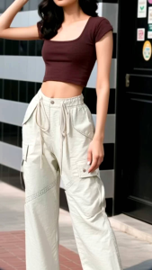 Celana Lily Cargo Wanita Korea style