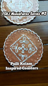 Handmade Pulli Kolam Coaster Set 8.5cm | Traditional Indian Design Drink Cup Mat | Aesthetic Table Decor