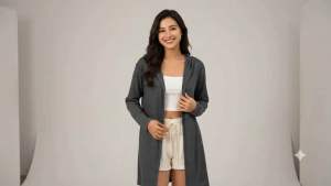 KNITED Hooded Cardigan Long Sleeve Casual Wear Fit for Layering Over White Outfit