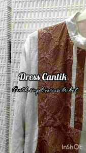 Dress Bahan Linen Bordir Depan