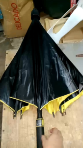 120cm Double-Layer Vinyl Golf Umbrella with 8-Bone All-Fiber Frame and Plastic Tube Cover sun and rain protection