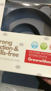 GROW WITH ME SILICONE SUCTION DIVIDED PLATE GREY