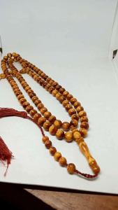 Tasbih Kayu Getah Pinus Original Benang Nilon H401