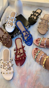 ANGEL CLCT SANDAL TEPLEK WANITA VARIASI EMAS BAHAN PREMIUM - FLAT SHOES SIZE 36 - 40