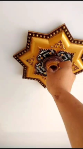 Vicon Ornamen Hiasan Tengah Gypsum 30x30cm PVC dengan Fitting E27 Plastik Dekoratif Elegan untuk Plafon Rumah