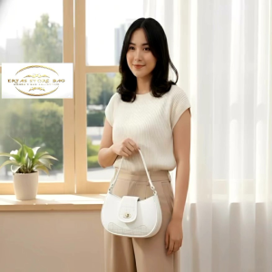 Tas Selempang Wanita DAIRA BAG Kobe Kanvas Kombinasi dengan Tali Gagang