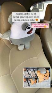 Bantal Mobil Wbb Panda Bulat Empuk Lucu Isi 2pcs