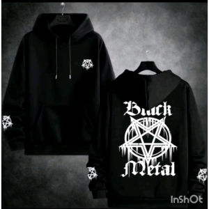 Sweater Hoodie Pria Wanita Terbaru Black Metal