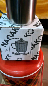 MUG STAINLESS 555 12 CM/ TEMPAT MINUMAN TEH &KOPI ANTI KARAT