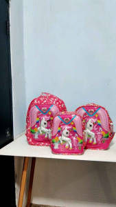 Tas Anak Sekolah TK Perempuan Bisa Nyala (Lampu LED) Tas Anak Karakter Unicorn Tas Paket Sekolah Murah