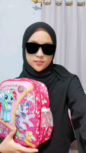 Tas Anak Sekolah Perempuan Tas Anak PAUD Cewe Lampu LED Karakter Lucu