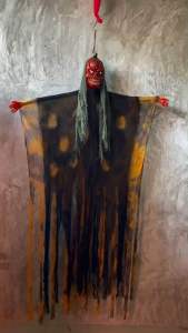 ผีโชว์ หน้าฟักทองฟันแหลม มีไฟมีเสียง Halloween