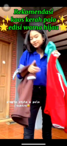 kaos kerah polos edisi warna hijau/lengan panjang dan pendek