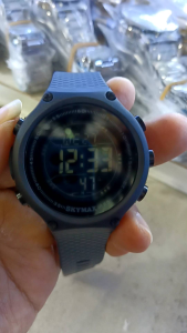 JAM Tangan SKYMAX 1810G Couple Digital Original Wateresis Tali Raber Pria Diameter 38/46 mm Free Baterai Cadangan