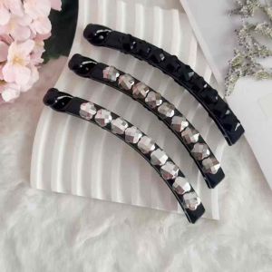 ‼️READY STOCK‼️(B104) Aesthetic Flower Beads Rhinestone 10cm Banana Hair Clip/ Korea Fashion Hair Clip/ Hair Accessories