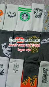 Kaos Kaki Merk Motif OldSchool Distro Panjang Vintage Premium Tebal - Sendy Socks
