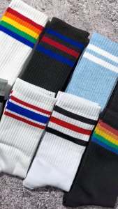 Kaos Kaki Strip Panjang Setrip Garis OldSchool Distro Vintage Tebal