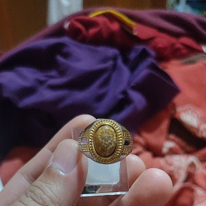 Cincin Akik Mewah Berkelas Batu Teratai Coklat
