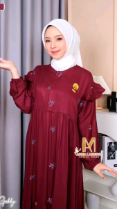 GAMIS RAYON TWILL BORDIR GABY: GAMIS UNTUK ACARA RESMI