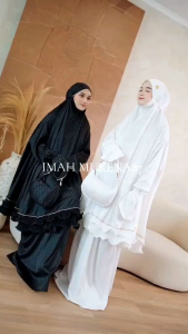 Mukena Umroh Haji PLEAT SUTRA URAGIRI 2in1 Mukenah Stelan Berlengan Cantik Timbul Mewah Jumbo