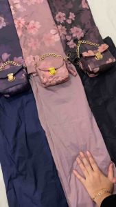 Mukena Traveling Mini Parasut Korea Motif Pouch Rantai