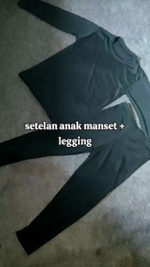 Baju Setelan Manset dan Legging Anak Perempuan 1-13 Tahun Panjang Polos Bahan Premium