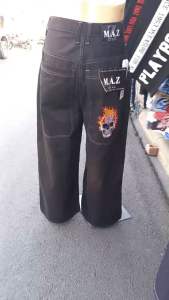 คลาสเนสเชิ้ตยีนส์ ขา 12 นิ้ว ลายกระบอก สีมิดไนท์ ปั้นเฟดได้ ประกอบ M.A.Z ป้าย