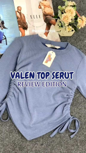 Valen Top Blouse Serut Atasan Knit Rip Wanita Serut Samping Kekinian