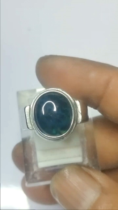 cincin batu bacan Doko majiko asli dim 12*10*5 ring titanium silver