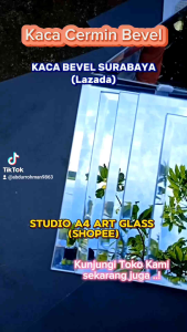 cermin bevel 24 x 24 cm tebal 5 mm bevel 1 cm kaca bevel cermin estetik