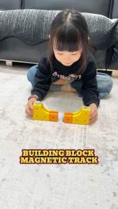 Building Blocks Magnetic Track Educational Toys Children Electric Track Car Creative Coordination