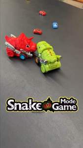 Snake Game Mode Magnetic Cars Toys Remote Control Dinosaur Boys Gift Catch Vehicle Truck Children
