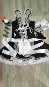 Bộ đồ ngủ cosplay anime cô hầu gái Nhật Bản xinh xắn- Đồ ngủ hóa trang Lolita người giúp việc hàng nhập khẩu. có che tên sản phẩm