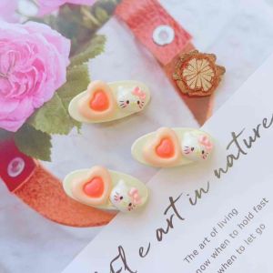 |SANTO.NE| FJ059 HELLO KITTY LOVE HAIR CLIP CUTE PINK WHITE 凯蒂猫爱心鸭嘴夹 发夹