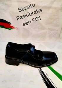 Sepatu Wanita Pentopel Kulit Asli Pentofel Kerja Akper Hitam Putih Paskibraka Termurah