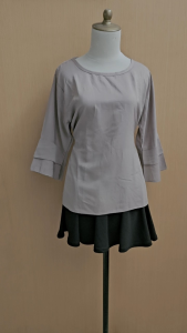 atasan wanita coksu coklat muda M cewek tali pinggang cute santai blouse