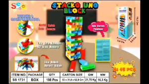 MAINAN RAME RAME MAINAN BALOK TOWER STACKO/ MAINAN KELUARGA BALOK SUSUN UNOOOO STACKO