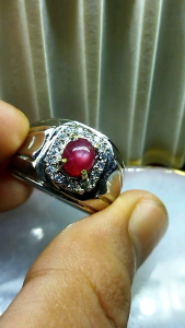 Cincin Batu Natural Ruby Star