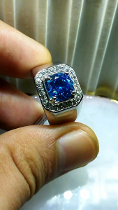 Cincin Batu Permata King Sapphire Cutting