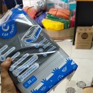 Thinwall Cap Tupai Rect Hitam 500 ml & 750 ml + Tutup / Thinwall Persegi Panjang (isi 25 pcs)