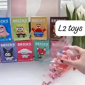 mainan anak bricks susun model karakter karton