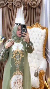 MELODY Dress Ceruty Babydoll Premium Sultan Motif Mewah Tangan Karet