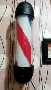 lampu barbershop barberpole berputar