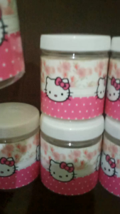 toples bumbu/kue motif hellokitty pink ukuran 600ml( harga buat 6pcs)