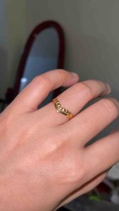 PAWNABLE 18K Saudi Gold Lightweight MINI Hearts V Ring(Open backlightweight flexible) ✨