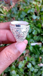 cincin perak 925 ukir daun