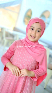 Baju Gamis Dress Muslim Anak Perempuan Mewah Terbaru Kekinian Lebaran Kondangan Kombinasi Tuille