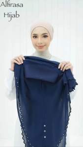 TUDUNG SARUNG INSTANT MANIK SULAM MATERIAL HEAVY CHIFFON 2 LAYER AWNING SCUBA IRONLESS RAYA HIJAB