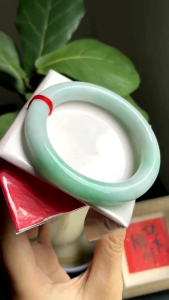 Jadeite bangle jade bangle 57mm grade A singapore can view and try