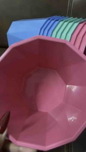 พร้อมส่ง🚛  ถังพลาสติกทรงเหลี่ยมยกโหลx12 สีหวาน